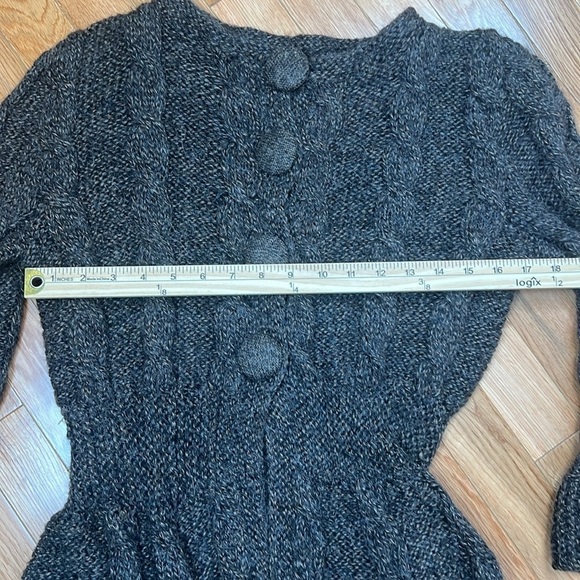 Caamaño 100% Alpaca Hand Knit Sweater Jacket Size Medium Peru Boho Cottagecore - Picture 11 of 12